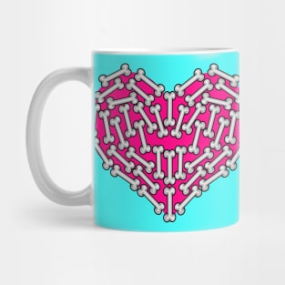 Pink Heart made of Bones -  Skull Lover Mug